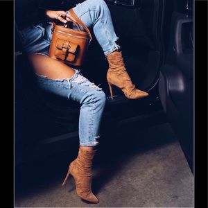 Faux Suede Scrunch Bootie